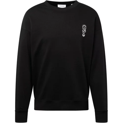 Jack & Jones Sweater majica 'HEKTOR' crna / bijela