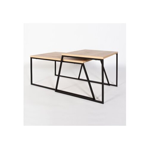  Pal Orta Sehpa - Oak OakBlack Coffee Table Set Cene