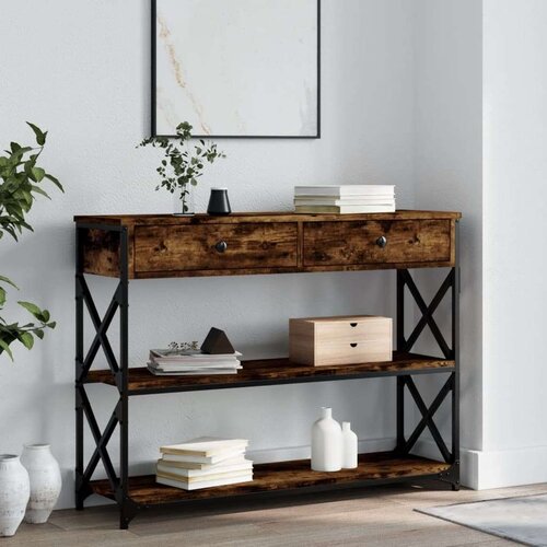  Konzolni stol boja hrasta 100x28x75 cm od konstruiranog drva Slike