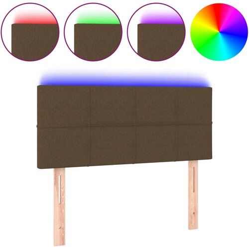 Maison Chic led posteljno vzglavje - vzglavna omarica - nočna omarica temno rjavo 90x5x78/88 cm blago, (21712186) Cene