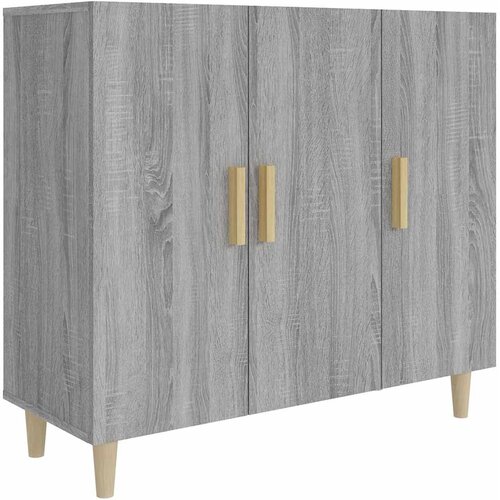  Komoda boja hrasta sonome 90 x 34 x 80 cm konstruirano drvo Siva Slike