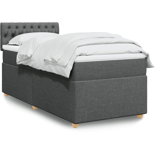 vidaXL Box spring postelja z vzmetnico temno siva 100x200 cm blago Cene