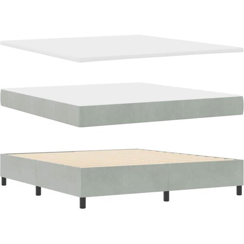  LED Box Spring Krevet Svijetlo siva 180 x 200 cm Bar&amp;scaron;un Svjetlosiva Slike