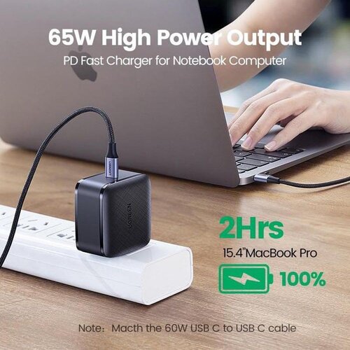 Ugreen zidni punjač (70817) - Type-C- PD GaN 3.0 - 65W 4A - crni Slike