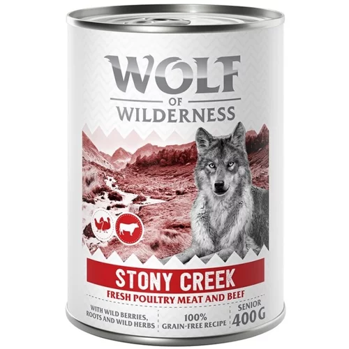 Wolf of Wilderness Senior “Expedition” 6 x 400 g - Stony Creek - perad s govedinom