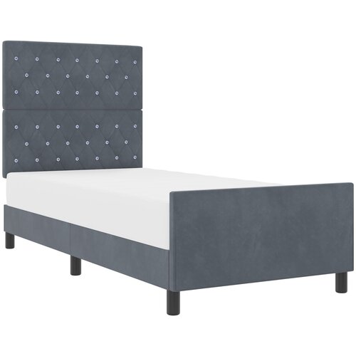 vidaXL Postelja Temno Siva 90x200 cm Velur Cene