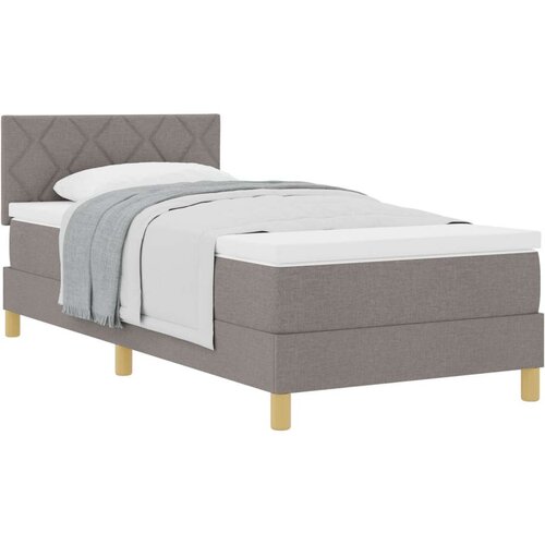VidaXL krevet s kutijom s madracem taupe 90x200 cm tkanina Slike