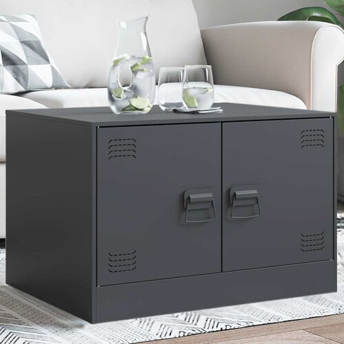 Furnova Klubska mizica antracitna 67x50x44 cm jeklo, (21915216) Slike