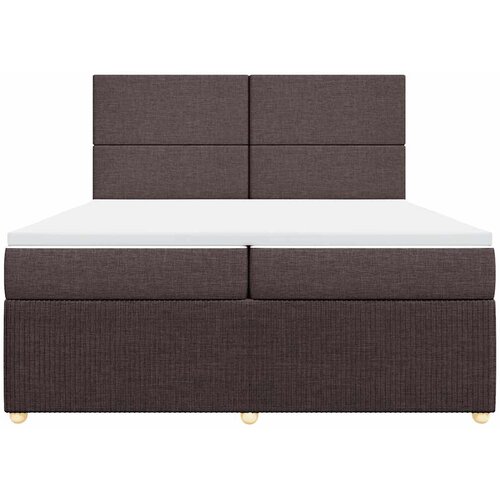  Krevet s oprugama i madracem tamnosmeđi 200x200 cm od tkanine Slike