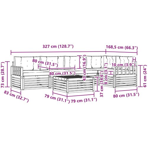  Set vanjskih sofa 6 kom. Prirodna i antracit Slike