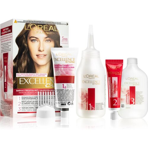 L&amp;acute;Or&amp;eacute;al Paris excellence creme triple protection barva za lase za vse vrste las 48 ml odtenek 300 dark brown Slike