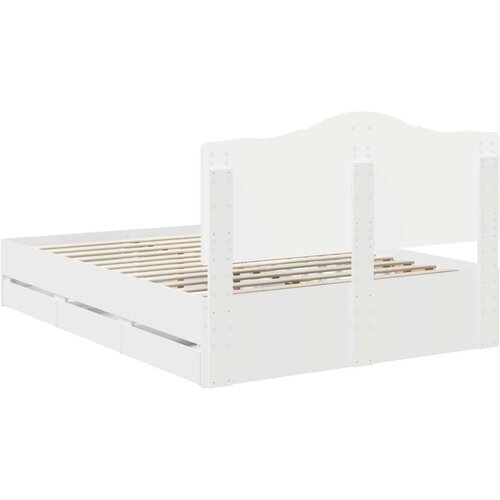  Okvir za krevet Bijela 150 x 200 cm Inženjersko Drvo - Bijela 150 x 200 cm Slike