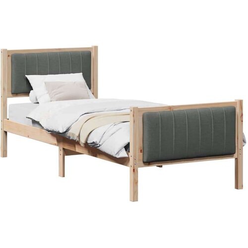 VidaXL okvir kreveta smeđe i tamnosivo 80 x 200 cm masivna borovina Slike