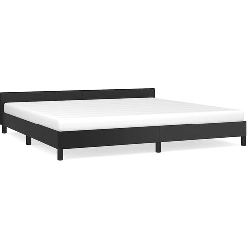  Okvir kreveta s uzglavljem bez madraca crni 200x200 cm Slike