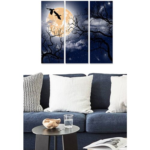 Wallity MDF1277938222 multicolor decorative mdf painting (3 pieces) Cene