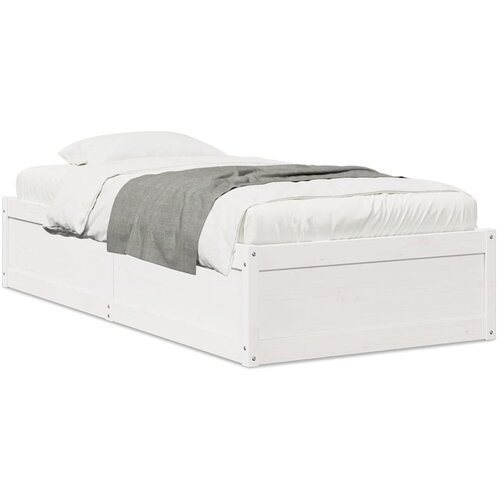 VidaXL Okvir za krevet bijeli 90 x 200 cm od masivne borovine Slike