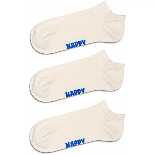 Happy Socks Nogavice Solid Low 3-pack bela barva