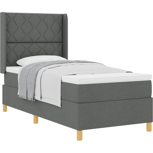  Krevet s opruga kutije Tamno siva 100 x 200 cm tkanina Slike