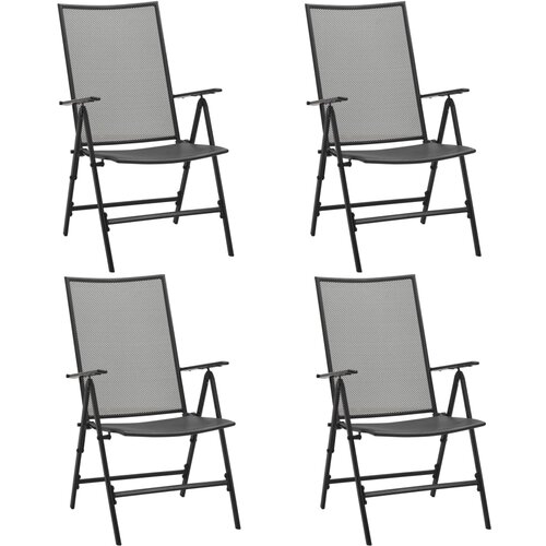  Zložljivi mrežasti stoli 4 kosi jeklo antracit Slike
