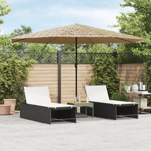vidaXL Vrtni suncobran LED s čeličnom &scaron;ipkom smeđi 388x388x248 cm Cijene