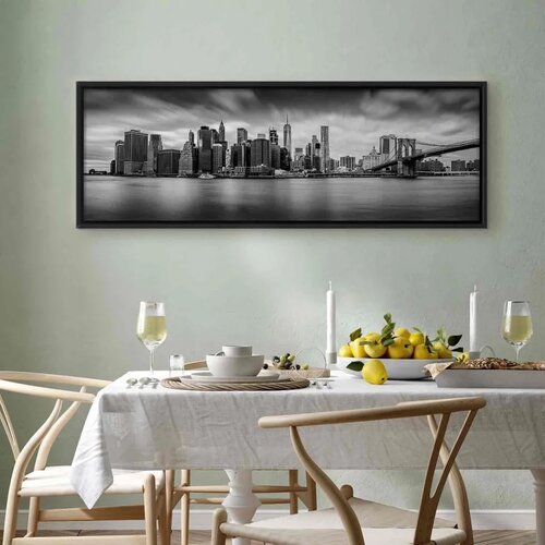  Slika - New York: Stylish City 90x30 U crnom drvenom okviru Slike
