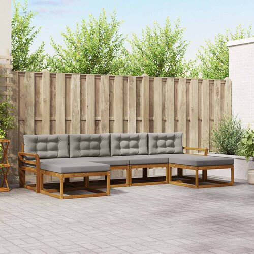  Set vanjskih sofa 6 kom. Prirodna i svijetlo siva Smeđa 333 x 162,5 x 73 cm Slike