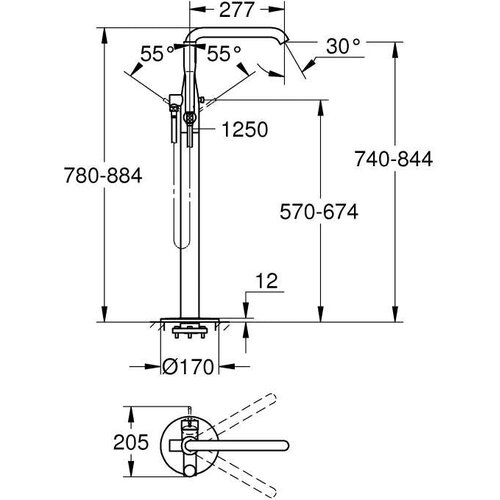 Grohe 23491AL1 Essence New samostoječa armatura za kad s tu&scaron; setom Cene