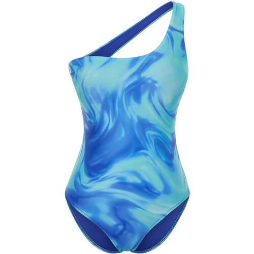 Trendyol abstract patterned one-shoulder swimsuit Slike
