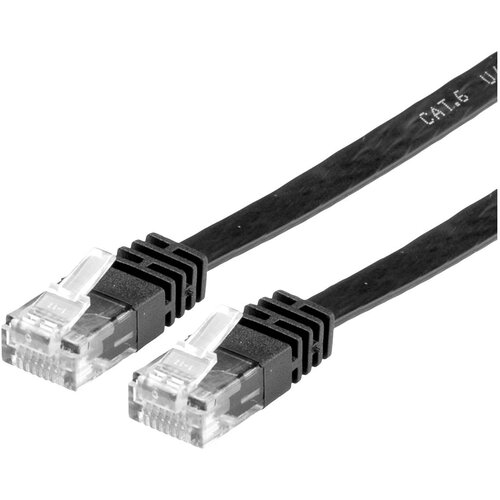 Value 21.99.0960 RJ45 omrežni kabel\, Patch kabel CAT 6 U/UTP 0.50 m črna 1 kos, (20448624) Slike