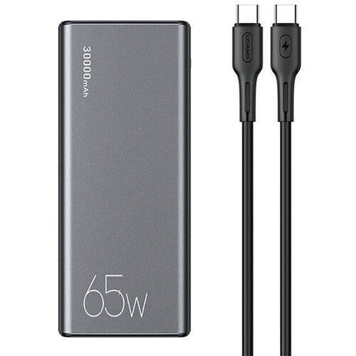 Usams zunanja baterija powerbank 30.000 mAh US-CD165 Quick Charge / PD 65W z LCD-jem / 3x izhod - črn Slike