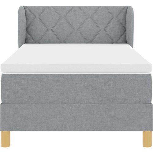 VidaXL Krevet s oprugama i madracem krem 90x200 cm Svjetlosiva Slike