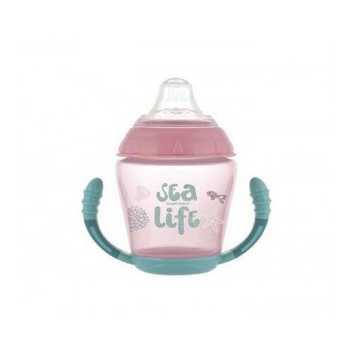 Canpol flašica 230 ml - sea life roza Slike