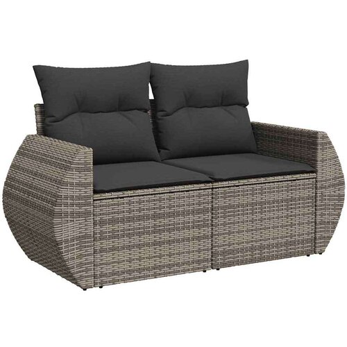 VidaXL 4-dijelni set vrtnih sofa od poliratana s jastucima sivi Slike
