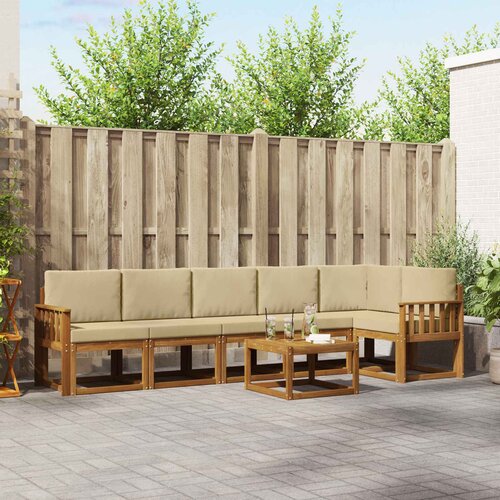  Set vanjskih sofa 7 kom. Prirodna i bež Cene
