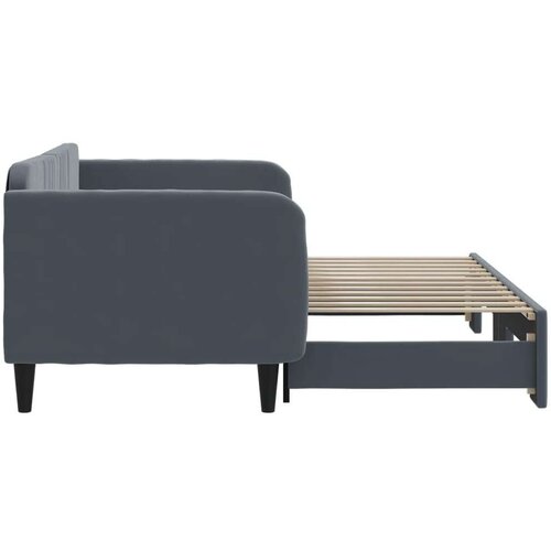VidaXL Dnevni krevet na razvlačenje bez madraca tamnosivi 90 x 200 cm Slike