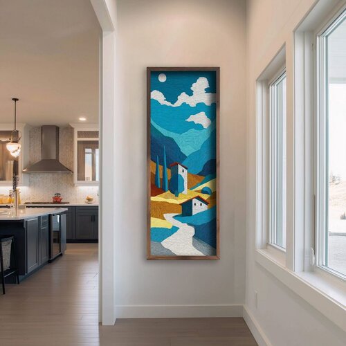 WALLXPERT LAC025-120 Multicolor Decorative Framed MDF Painting Cene