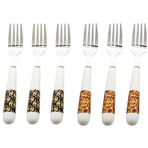Evviva Ortisei set 6kos desertne vilice 16cm / inox, ročaj porcelan, (20454951) Cene