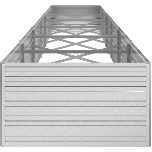  Povi&amp;scaron;ena vrtna gredica 480 x 80 x 45 cm pocinčani čelik srebrna Slike
