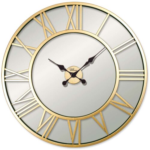 Wallity zidni sat retro metal roman numerals mirror, 76x76 cm, zlatne boje Cene
