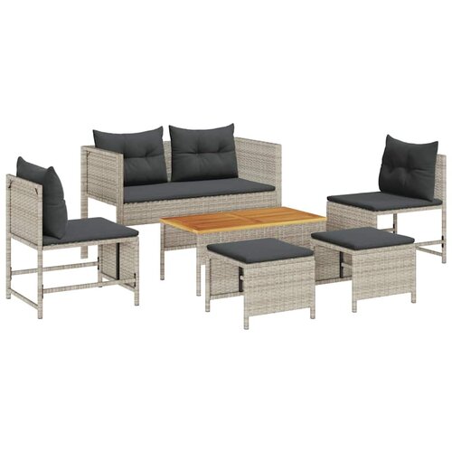 vidaXL Vrtna sedežna garnitura 6 pcs Svetlo siva in temno siva, (5000142761) Cene