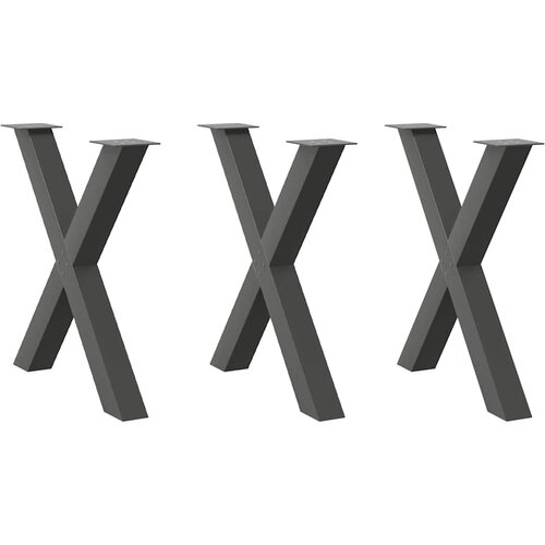 VidaXL noge za jedilno mizo x-oblika 3 kosi antracit 80x(72-73) cm Slike