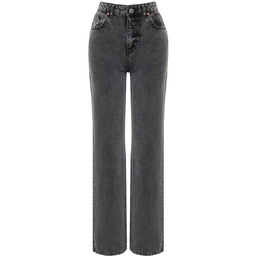 Trendyol Anthracite High Waist Wide Leg Jeans Cene