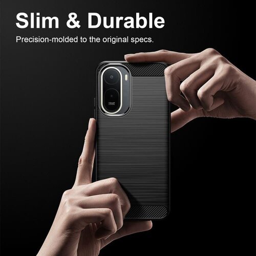 Techsuit Carbon Silicone maska za Xiaomi Redmi A7 Pro 4G &amp;ndash; crna Slike