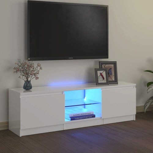 Furnova TV omarica z LED lučkami visok sijaj bela 120x30x35,5 cm, (21922890) Cene