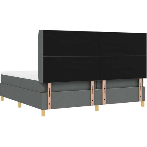Box Spring Krevet s Madracem &amp;amp;amp LED Tamno Siva 200x200 cm Tkanina Slike