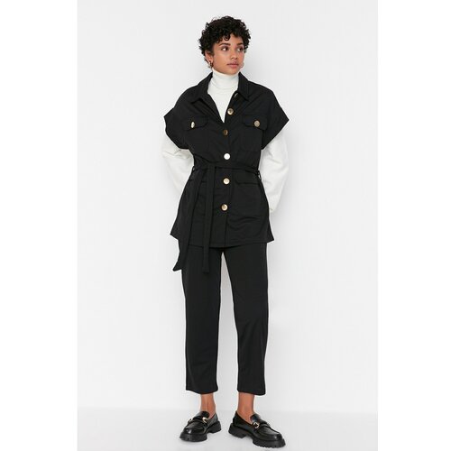 Trendyol Black Gold Buttoned Vest Trousers Bottom-Top Suit Slike