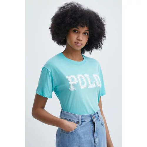 Polo Ralph Lauren Pamučna majica za žene, boja: tirkizna, 211935591