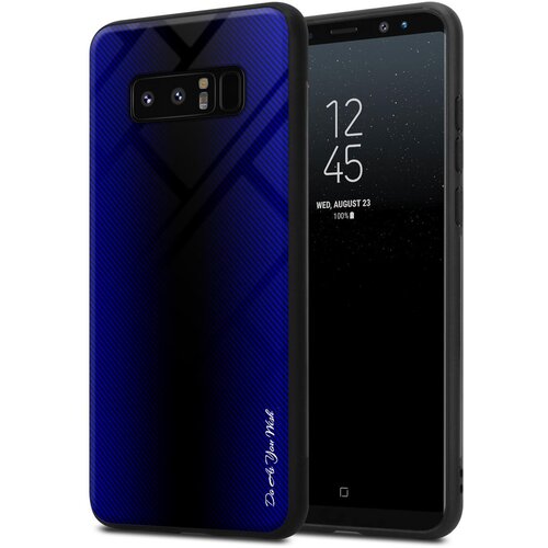 Cadorabo Ohi&amp;scaron;je, združljiv s Samsung - Stripe Optics v kobaltu vijolični - za&amp;scaron;čitni pokrov iz silikona TPU in hrbta iz kaljenega stekla, (20571047) Slike