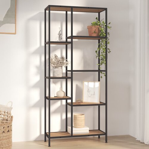 VidaXL Polica za knjige 80x30x180 cm od čelika i konstruiranog drva Slike