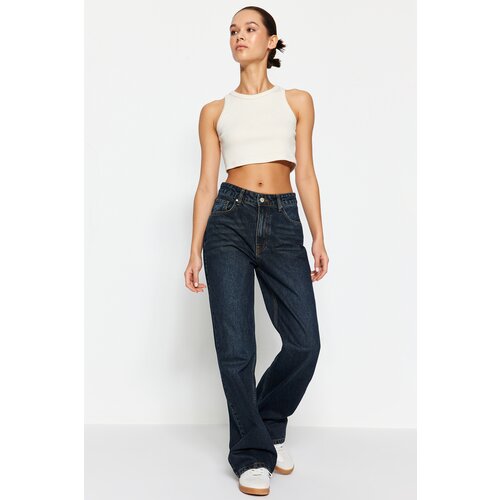 Trendyol Dark Blue High Waist Wide Leg Jeans Cijene